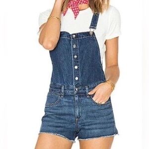 Rag & Bone Lou Denim Overall Shorts in Bluebird Sz XXS NWT Rag & Bone